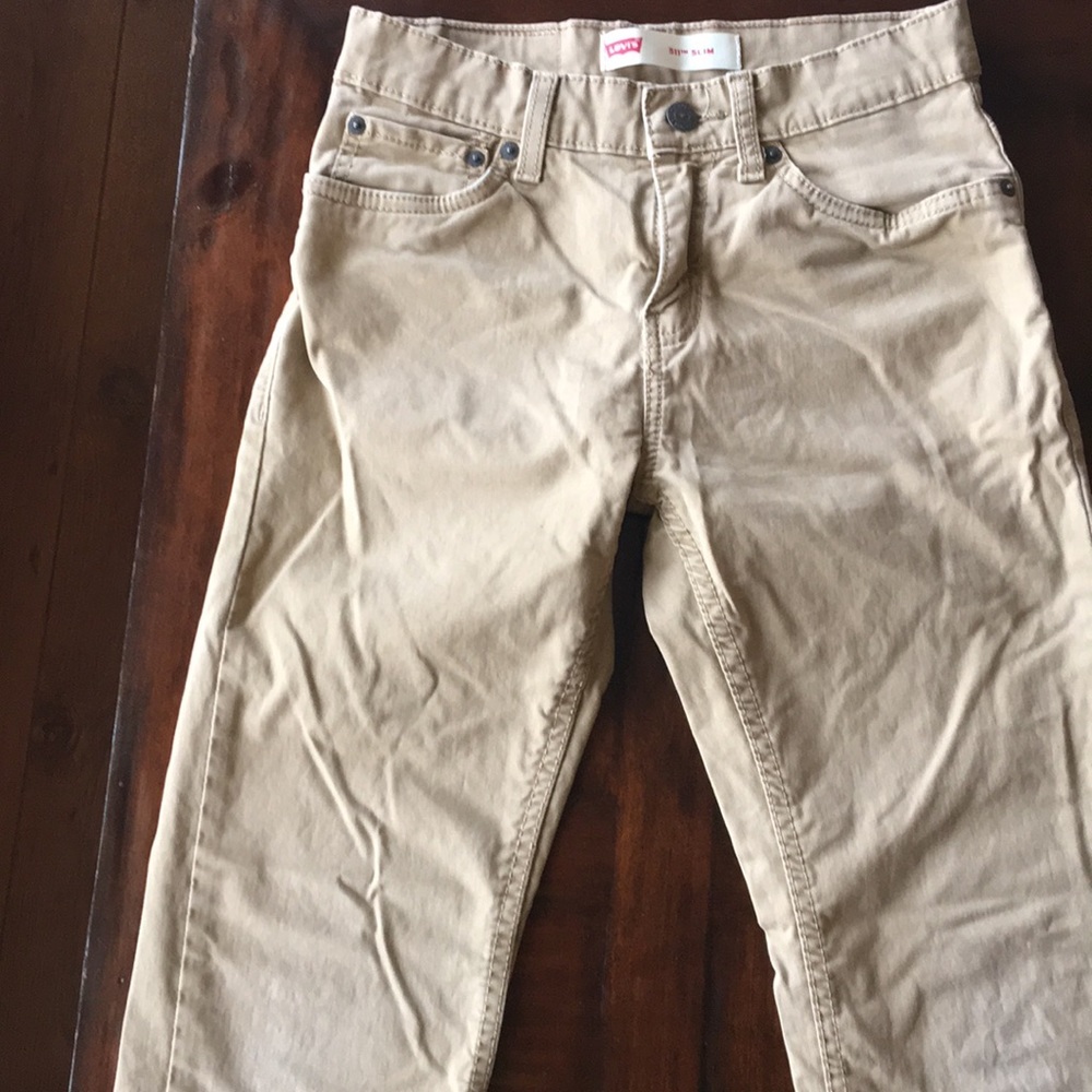 Boys 14 Reg Levi Strauss Tan Jeans. Very Cool!
